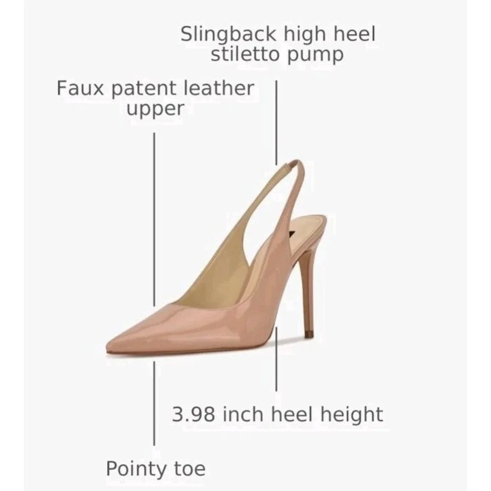 Nine West Feather 3 Sepia Slingback High Heels Brand New in Box Sz 5 $120!